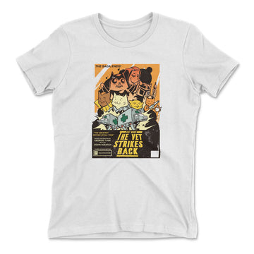 Cat Wars - The Vet Strikes Again Womens T-Shirt in White color
